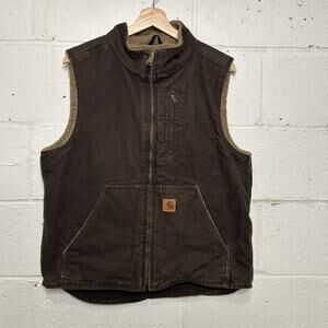 Carhartt Sherpa-Lined Mock-Neck Vest “Dark Brown” V33 DKB